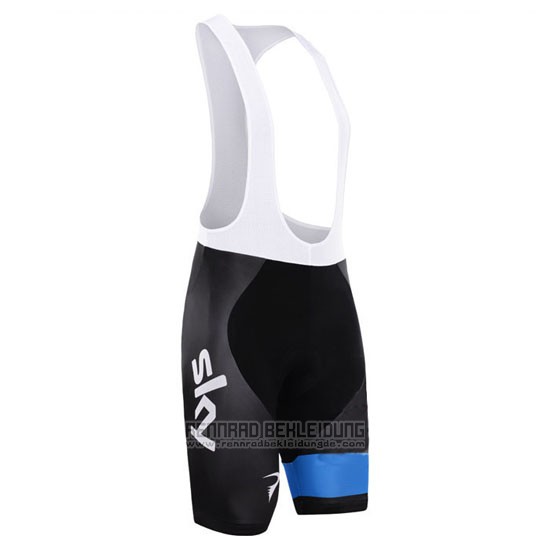 2015 Fahrradbekleidung Sky Azurblau und Shwarz Trikot Kurzarm und Tragerhose